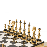 Шахматы из бронзы и натуральных камней Долерит и Мрамор с гравировкой Decorative Thematic Chess варинант исполнения - 3 | Loft Concept в Тюмени