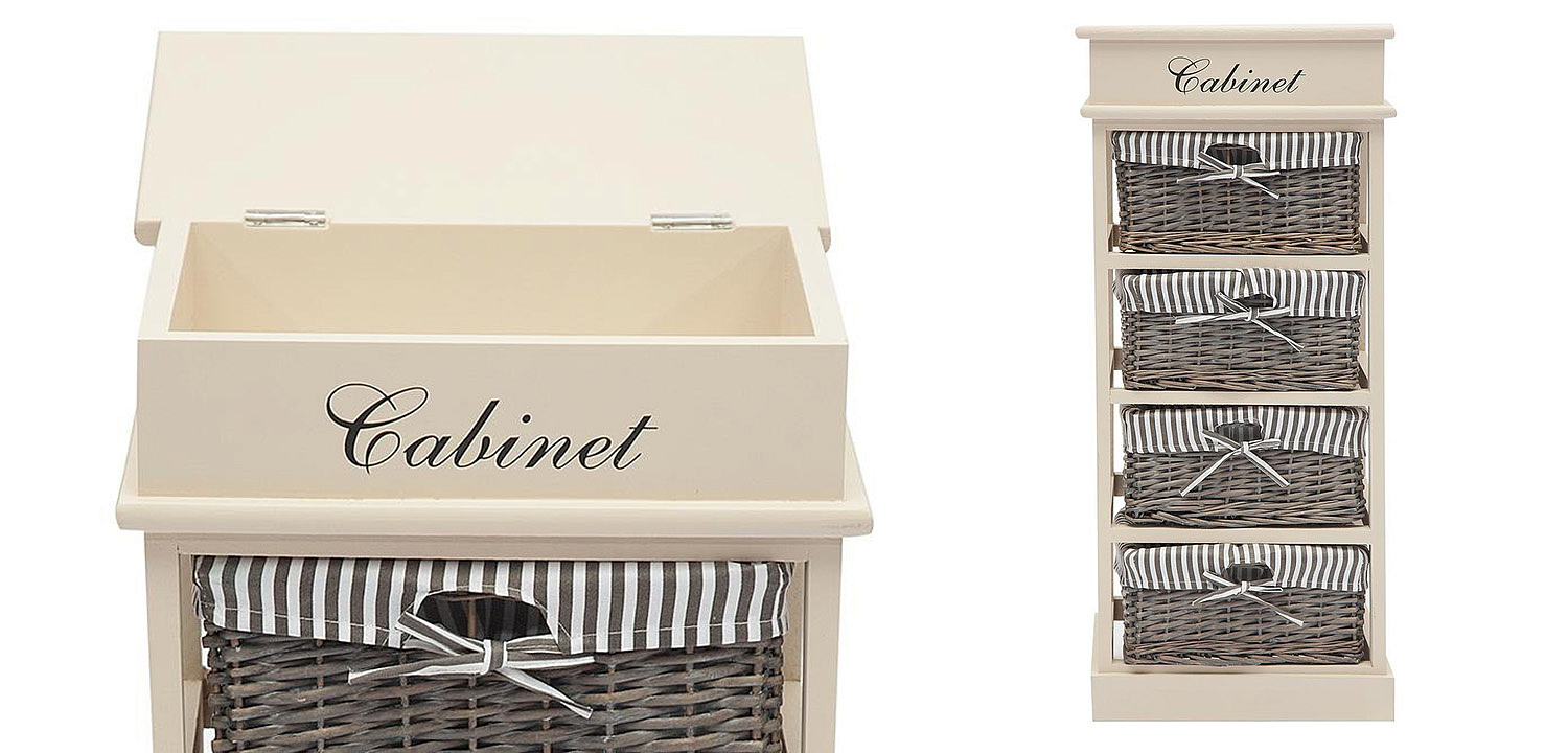 Тумба с 4 корзинами Provence Butter White 4 Boxes - Loft-Concept в Тюмени