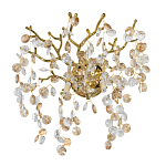 Бра золотого цвета с ветвями и прозрачными хрустальнымих подвесками Droplet Chandelier варинант исполнения - 1 | Loft Concept в Тюмени