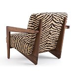 Кресло с обивкой из шенилла с тигровым принтом Tiger Chair варинант исполнения - 3 | Loft Concept в Тюмени