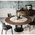 Обеденный стол круглый на чёрном фигурном основании Bosnia dinning table  варинант исполнения - 3 | Loft Concept в Тюмени