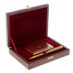 Набор из ручки шариковой металлической и карманной визитницы с гравировкой Герба России Metal Pens варинант исполнения - 2 | Loft Concept в Тюмени