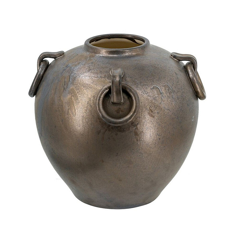Ваза в виде старинного сосуда с кольцевыми ручками Warm Vessel Темная бронза в Тюмени | Loft Concept 