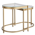 Комплект из 2-х приставных столиков на металлическом основании цвета латунь Ambassador варинант исполнения - 1 | Loft Concept в Тюмени