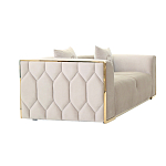 Диван двухместный  бежевый с золотым каркасом Bertrude варинант исполнения - 1 | Loft Concept в Тюмени