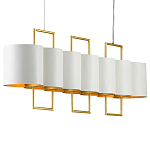 Люстра прямоугольная с белыми цилиндрическими абажурами White Ribbon варинант исполнения - 6 | Loft Concept в Тюмени