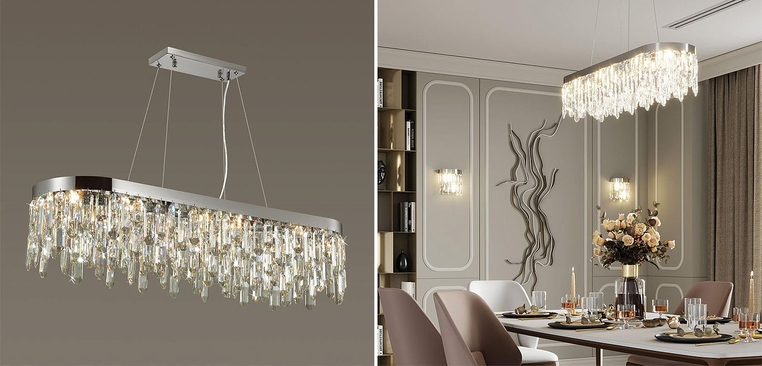 Люстра Crystal Polyhedrons Linear Chrome Люстра Crystal Polyhedrons Linear Chrome - Loft-Concept в Тюмени