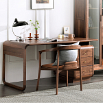 Стол рабочий округлой формы с 3-мя ящиками  Working Moonnut Table варинант исполнения - 8 | Loft Concept в Тюмени