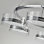 Люстра светодиодная с 8-ю прозрачными плафонами цилиндрической формы из акрила и стекла с пультом для регулировки света Glass Lamp Chromium варинант исполнения - 3 | Loft Concept в Тюмени