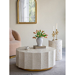 Стол кофейный с отделкой раковинами устриц Coastal Charm варинант исполнения - 4 | Loft Concept в Тюмени