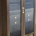 Дизайнерский шкаф витрина Elsa Dreams Walnut с 4-мя ящиками варинант исполнения - 4 | Loft Concept в Тюмени