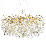 Люстра с хрустальными подвесками на металлических ветках Fairytree Light Gold Chandelier 18 варинант исполнения - 1 | Loft Concept в Тюмени