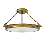 Потолочный светильник цвета латунь с плоским круглым плафоном Hinkley варинант исполнения - 1 | Loft Concept в Тюмени