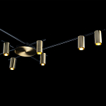 Потолочный светильник с 10-ю цилиндрическими плафонами цвета латунь TRIBES CHANDELIER варинант исполнения - 5 | Loft Concept в Тюмени