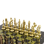 Шахматы Ренессанс из бронзы с доской из натурального камня Змеевик Decorative Thematic Chess варинант исполнения - 3 | Loft Concept в Тюмени