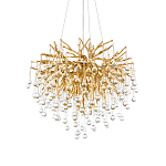 Люстра подвесная с прозрачными стеклянными подвесками в форме капель Диаметр 60 см Droplet Chandelier варинант исполнения - 8 | Loft Concept в Тюмени