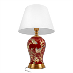 Настольная лампа бордовая с изображением птиц Slip Away варинант исполнения - 3 | Loft Concept в Тюмени