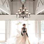 Люстра бронзового цвета с бежевыми абажурами из органзы в классическом стиле Hinkley варинант исполнения - 3 | Loft Concept в Тюмени