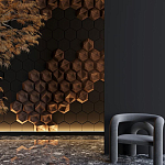 Гипсовая 3D панель с принтографией PM-41 варинант исполнения - 5 | Loft Concept в Тюмени