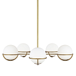 Люстра с 5-ю белыми шарообразными плафонами в сферические каркасах Feiss варинант исполнения - 1 | Loft Concept в Тюмени