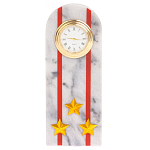 Часы погон МВД подарочные настольные из натурального камня Мрамор Military Clock варинант исполнения - 7 | Loft Concept в Тюмени