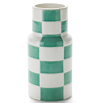 Ваза из фаянса Brighter than the Stars с шахматным принтом бирюзового цвета  варинант исполнения - 1 | Loft Concept в Тюмени