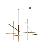 Люстра с 8-ю пересекающимися цилиндрическими плафонами на тонких тросах Trumpet tube варинант исполнения - 2 | Loft Concept в Тюмени