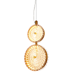  Подвесной светильник с плафонами из рельефного стекла Peony Glass Bronze Two варинант исполнения - 1 | Loft Concept в Тюмени