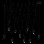 Подвесной светильник черными плафонами на длинных пересекающихся тросах Construction варинант исполнения - 8 | Loft Concept в Тюмени