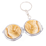 Зеркало брелок карманное двухстороннее из натурального камня Оникс Silver Stone Mirrors варинант исполнения - 5 | Loft Concept в Тюмени