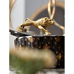 Шкатулка черного цвета с крышкой с фигуркой льва Eden Garden варинант исполнения - 7 | Loft Concept в Тюмени