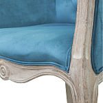 Кресло низкое в стиле прованс Louis French Armchair blue velour варинант исполнения - 4 | Loft Concept в Тюмени