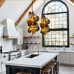 Люстра креативная из дисков цвета латунь Constellation Light and Style варинант исполнения - 4 | Loft Concept в Тюмени