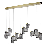 Подвесной светильник линейный с плафонами волнистой формы из фактурного стекла Big Wave варинант исполнения - 1 | Loft Concept в Тюмени