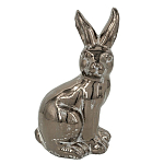 Статуэтка заяц из текстурированной терракоты и покрытый глянцевой краской под бронзу Rabbit Charm  варинант исполнения - 4 | Loft Concept в Тюмени