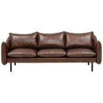 Трехместный кожаный диван на ножках темно-коричневый Tailler Sofa Brown варинант исполнения - 1 | Loft Concept в Тюмени