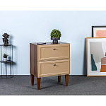 Тумба прикроватная бежевая из массива бука с 2-мя ящиками Wenge Light варинант исполнения - 5 | Loft Concept в Тюмени