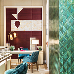 Обои ручная роспись в стиле Арт-деко Assemblage Original colourway on red silk dupion варинант исполнения - 3 | Loft Concept в Тюмени