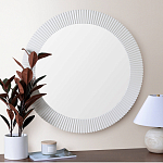 Зеркало в круглой фактурной раме Mirror Modern Texture белое варинант исполнения - 5 | Loft Concept в Тюмени