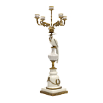 Подсвечник белый Попугай из фарфора с бронзовыми элементами Eden Garden варинант исполнения - 1 | Loft Concept в Тюмени