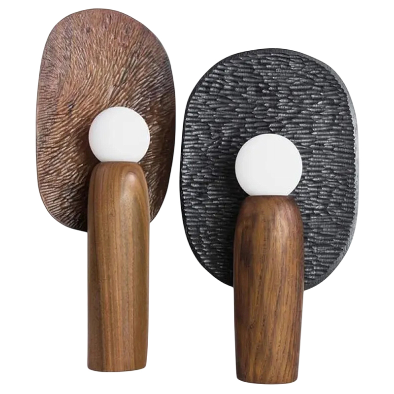 Настольная лампа из дерева Decorative Wooden Lamp Черный Коричневый Настольная лампа из дерева Decorative Wooden Lamp Черный Коричневый в Тюмени | Loft Concept