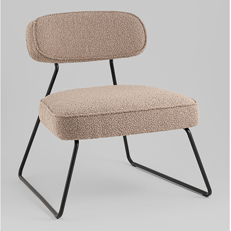 Кресло лаунж Kate букле капучино Капучино  Черный в Тюмени | Loft Concept 