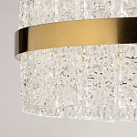 Люстра круглая золотого цвета с прозрачными рельефными стеклянными вставками Textured Glass Chandelier варинант исполнения - 10 | Loft Concept в Тюмени