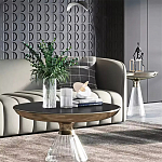 Дизайнерский журнальный стол на прозрачном основании Nofon варинант исполнения - 1 | Loft Concept в Тюмени