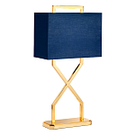 Настольная лампа с основанием из полированного золота и прямоугольным абажуром глубокого синего цвета Elstead Lighting варинант исполнения - 1 | Loft Concept в Тюмени