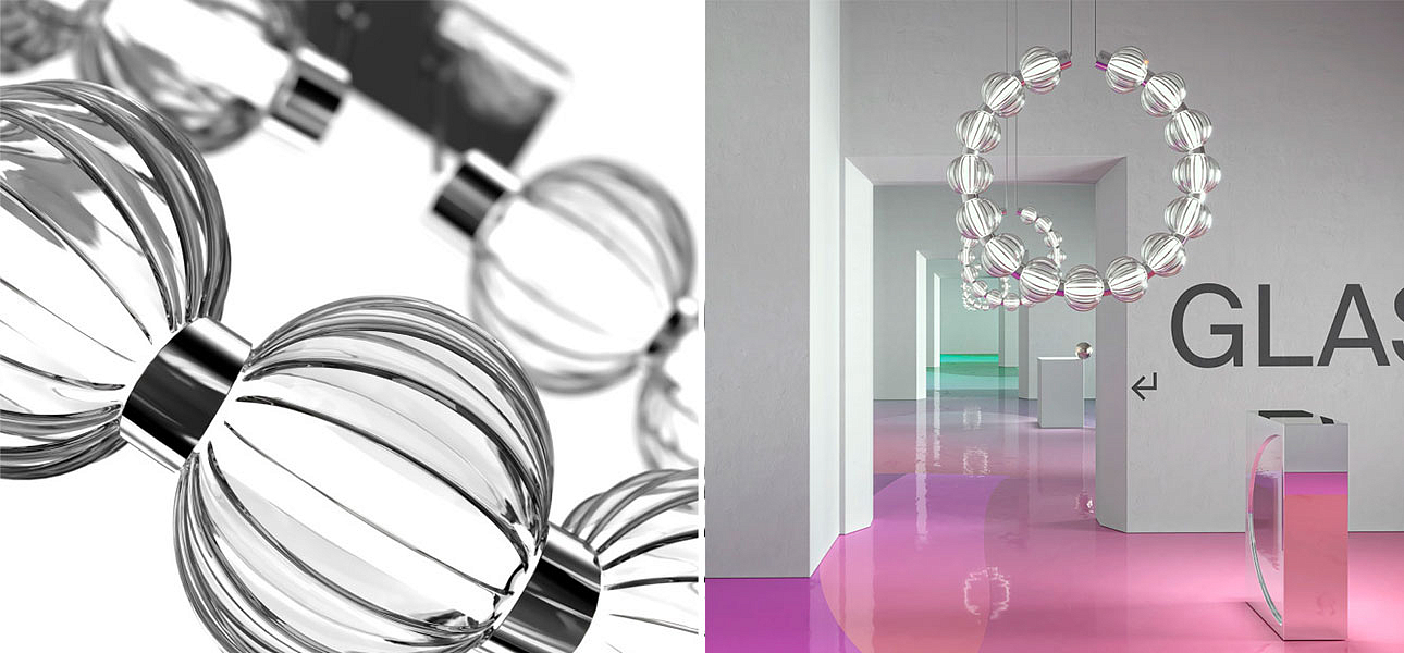 Светильник вертикальное кольцо со стеклянными шарами Balls Lamp Светильник вертикальное кольцо со стеклянными шарами Balls Lamp - Loft-Concept в Тюмени