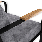 Кресло серый велюр с жесткими подлокотниками на полозьях Ashton варинант исполнения - 6 | Loft Concept в Тюмени