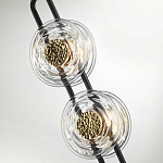 Торшер с 2-мя прозрачными стеклянными плафонами и золотистыми декоративными вставками Virelia варинант исполнения - 5 | Loft Concept в Тюмени