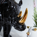 Статуэтка черный носорог с золотыми рогами Golden Horned Black Rhino варинант исполнения - 6 | Loft Concept в Тюмени