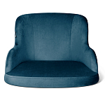 Стул с мягкой синей обивкой из велюра и подъемно-поворотным механизмом на белых колесиках Harper Blue and White варинант исполнения - 2 | Loft Concept в Тюмени